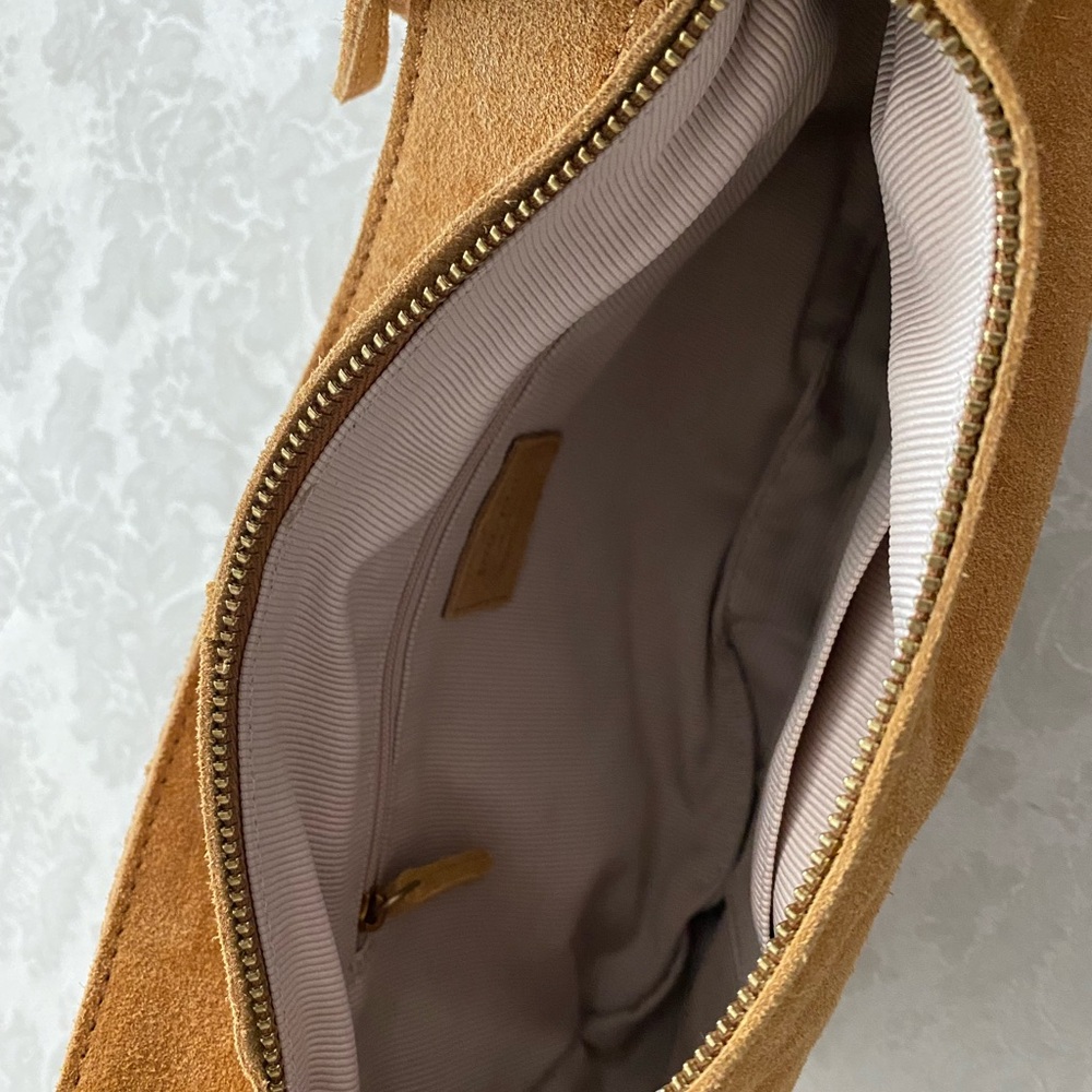 Margot New York Brown Suede Hobo Bag - Picture 3 of 4